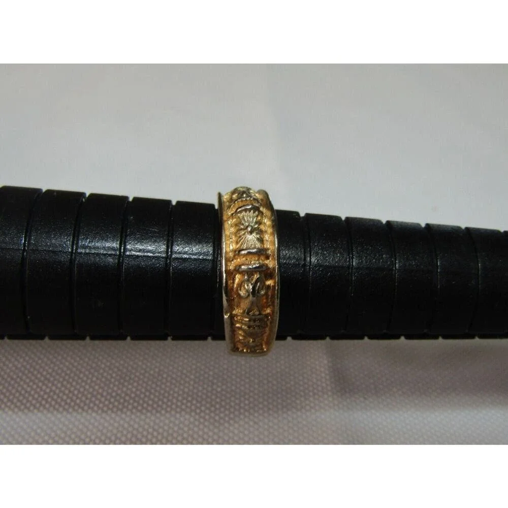 Silver‎ Gold Tone Textured Ring 5